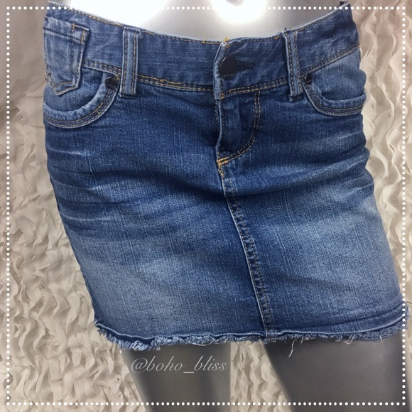 Express Dresses & Skirts - EXPRESS | Blue Jean Distressed Denim Mini Skirt